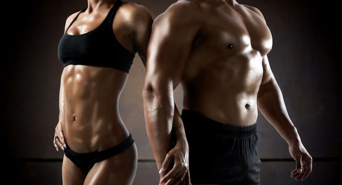 man and woman with fit body