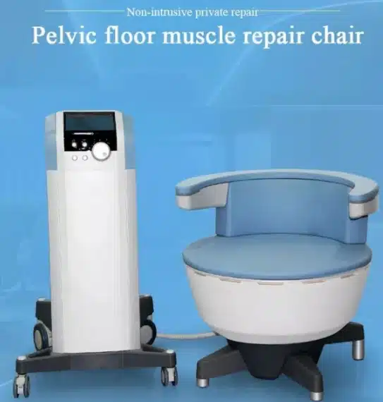An image of the HIFEM chair, a Pelvis floor muscle repair chair.