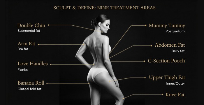 CoolSculpting® Elite Treatment Areas CoolSculpting® Elite Nine Treatment Areal