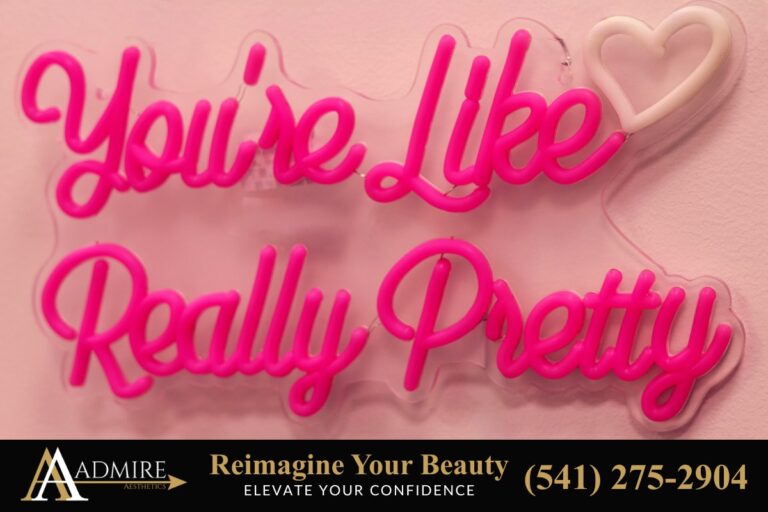 1A. Admire Aesthetics Logo Gold Arrow & White Your like really pretty neon sign