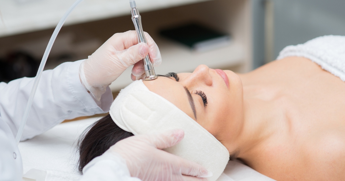 someone getting microdermabrasion